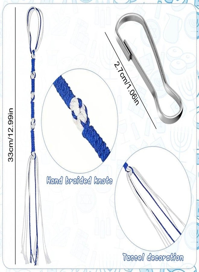 ZUYYON 16 Pcs Tzitzits Tassel Prayer Shawl Accessories Tzitzits Thread Jewish Traditional Tzitzits Set Blue and White Home Decor Tassels with Hanging Hooks for Men Women - Image 2